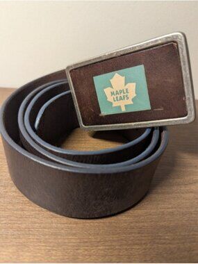 New! Toronto maple Leafs  NHL unisex genuine brown Leather Belt Size 40-42